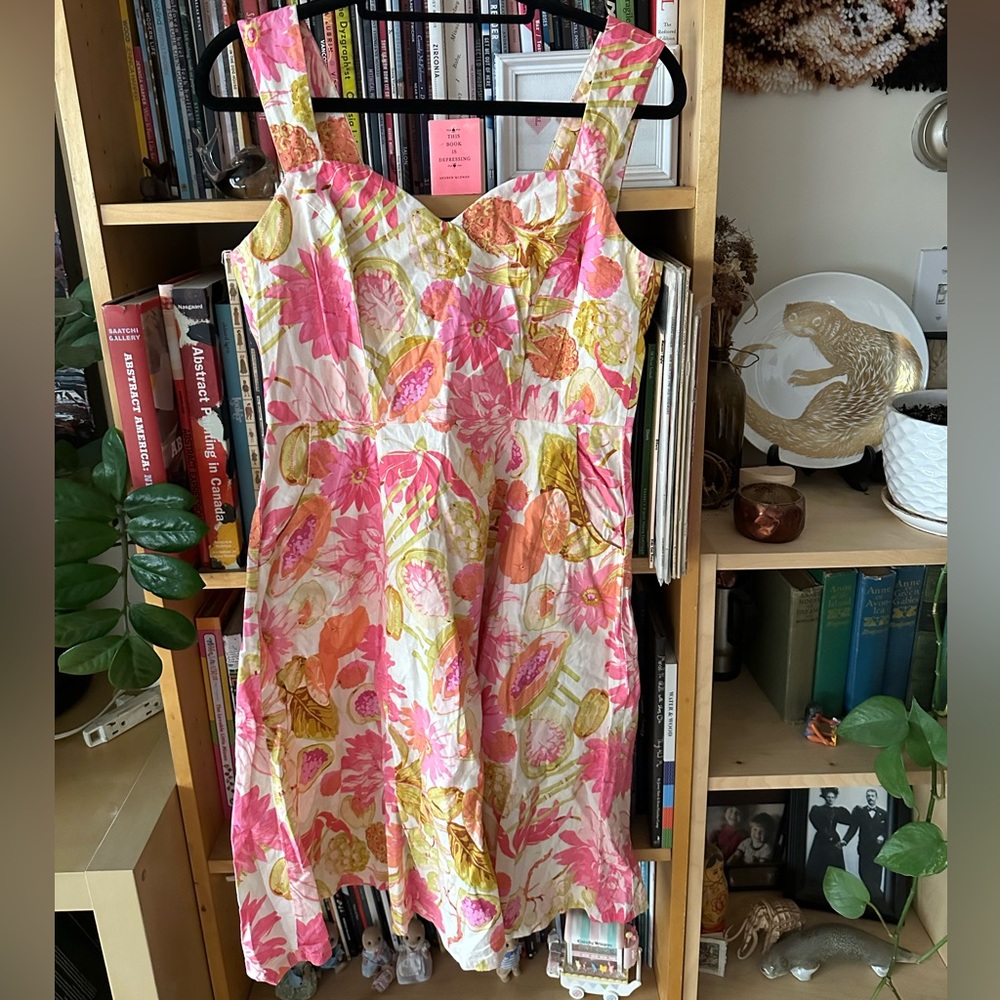 Cherry Velvet Papaya and Florals Sundress